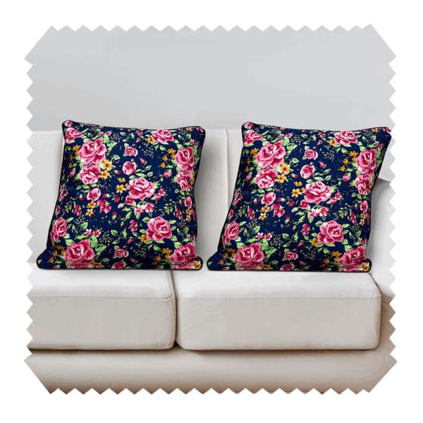 DEKOKISSEN | D014 Rosen Dunkelblau (2er-Set)