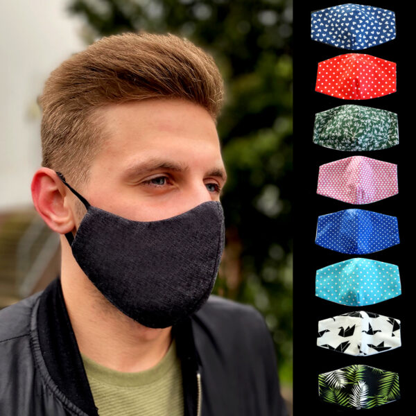 novely MUND-NASEN-MASKE | Alltagsmaske | Behelfsmaske | waschbar | 100% Baumwolle