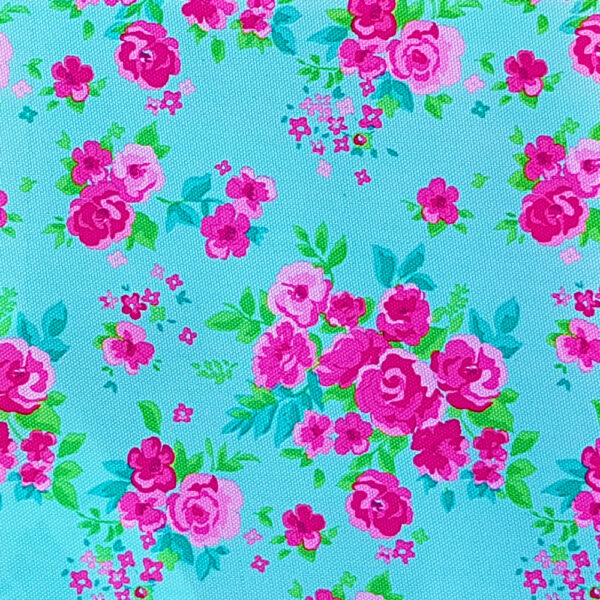 OXFORD 210D - D13 Rosen Hellblau Pink – Bild 2