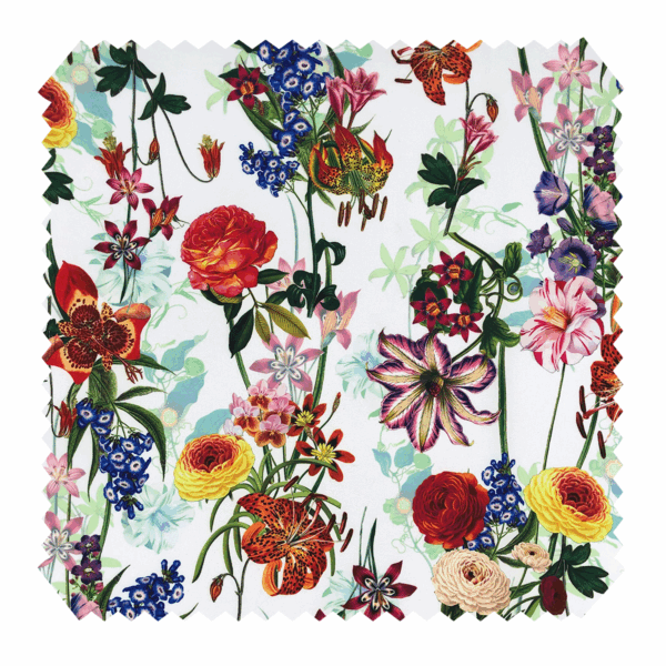 OXFORD 210D - D171 Bunte Blumen Auf Weiß