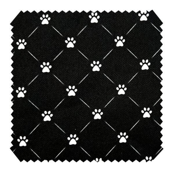 OXFORD 210D - D19 Raute Pfoten Schwarz Weiß