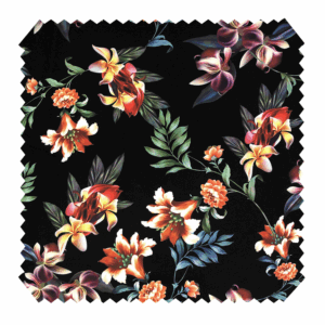 OXFORD 210D - D206 Bunter Blumenmix auf Schwarz