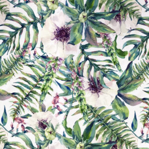 OXFORD 210D - D223 Painted White Flowers
