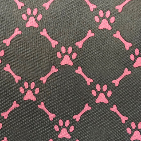 OXFORD 210D - D42 Knochen Pfoten Graphit Rosa – Bild 2