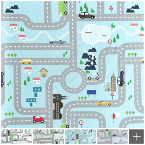 HANAU AUTO - Möbelstoff Auto- und Straßenmotiv