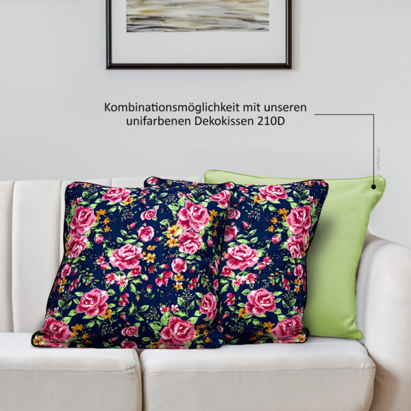DEKOKISSEN | D014 Rosen Dunkelblau (2er-Set) – Bild 4