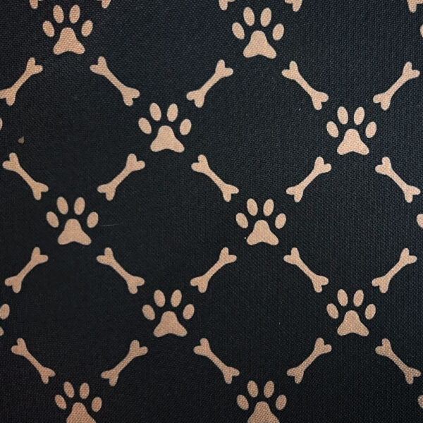 OXFORD 210D - D22 Knochen Pfoten Schwarz Beige – Bild 2