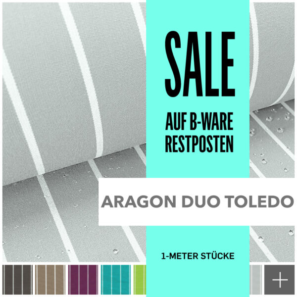 acryl toledo uv+ gestreifter outdoorstoff restposten