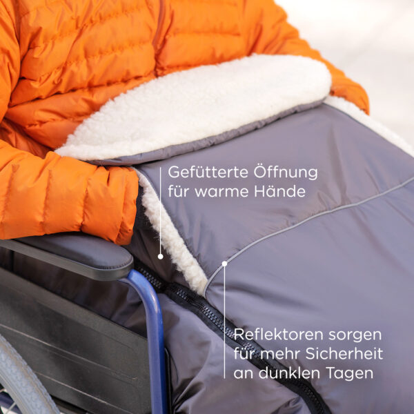 karlo rollstuhl fußsack lammwolle