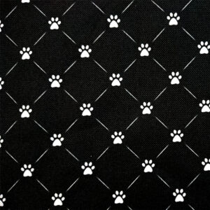 OXFORD 210D - D19 Raute Pfoten Schwarz Weiß