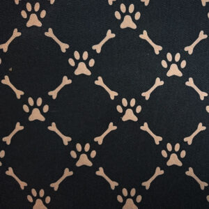 OXFORD 210D - D22 Knochen Pfoten Schwarz Beige