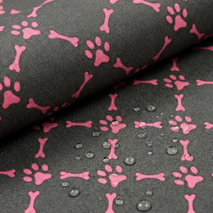 oxford 210d d42 knochen pfoten graphit rosa