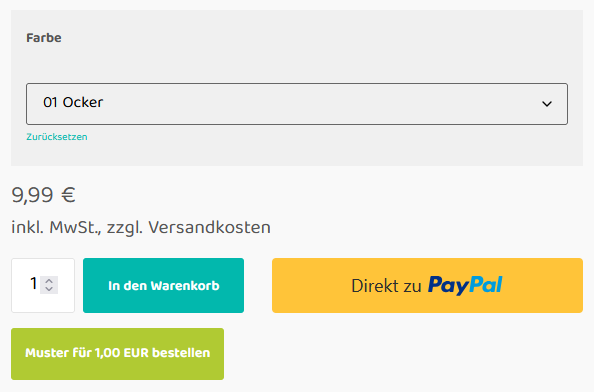 Stoffmuster für 1 Euro auswählen und bestellen